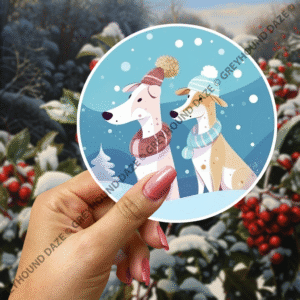 Cartoon Greyhound Snow Day